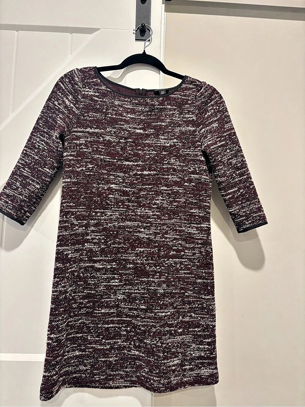 Ann Taylor Petite Marled Mini Dress in Purple & White Size XSP Like New